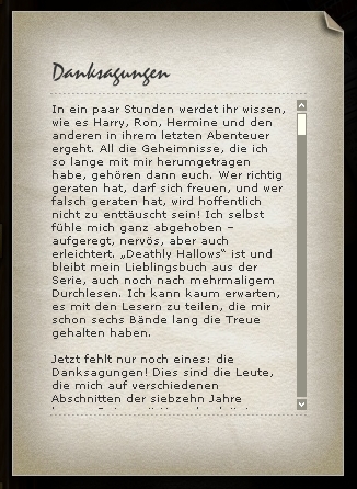 Danksagung von J.K. Rowling